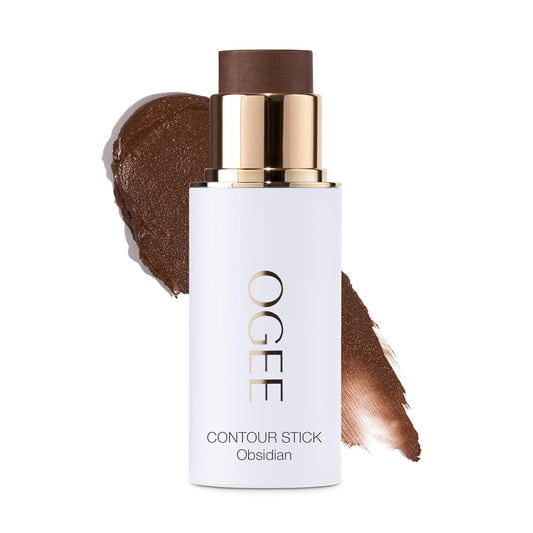Ogee Sculpted Face Stick (OBSIDIAN - MATTE DEEP BRONZE) Certified Organic Bronzer Stick & Contour Makeup - Multi-Use Bronzer Stick for Face