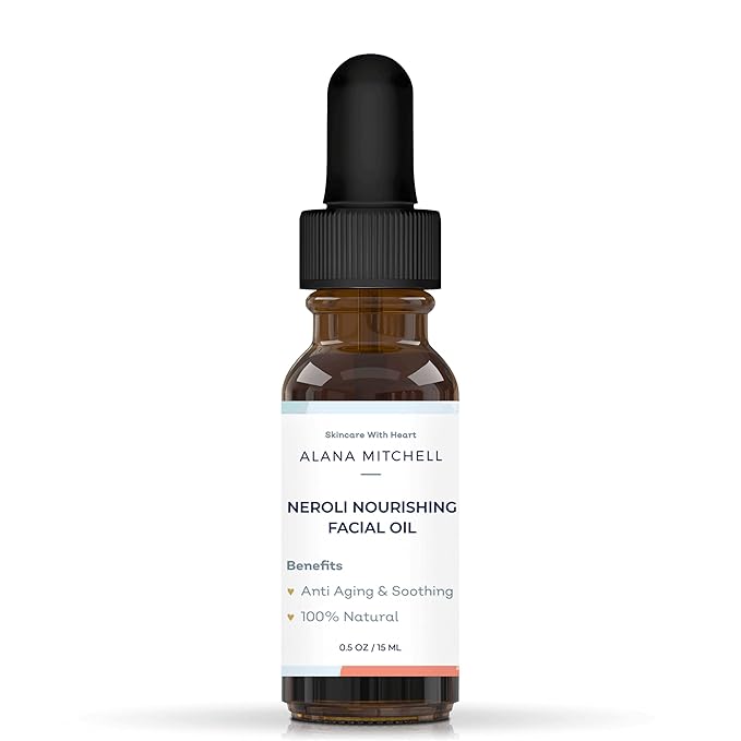 Alana Mitchell Nourishing Neroli Face Oil (0.5 oz) – Soothing Neroli Oil for Glowing Skin – 100% Natural Face Moisturizer Oil – Anti-Aging & Acne Fighting Face, Neck, & Body Oil