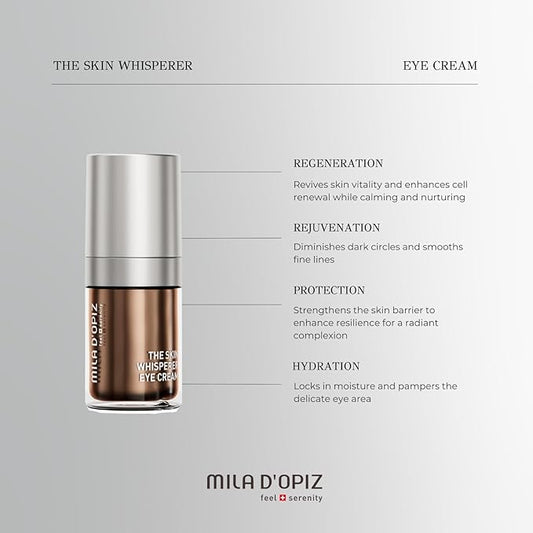 Mila d'Opiz The Skin Whisperer Eye Cream - Dark Circles Under Eye Treatment - Tightening and Toning Under Eye Cream - Eye Cream Anti Aging - 0.51 oz