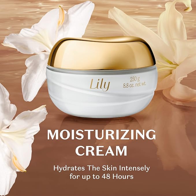 O Boticário Lily Satin Hydrating Body Cream, 24 Hour Fragranced Body Butter for Dry Skin, 8.8 Ounce