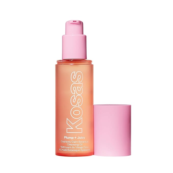 Kosas Plump + Juicy Cushiony Calm Botanical Cleansing Oil – Hydrating Makeup Remover for Face + Eyes, Removes Makeup + SPF, Softens Skin, Boosts Skin Barrier with Botanical Oils and Ceramides