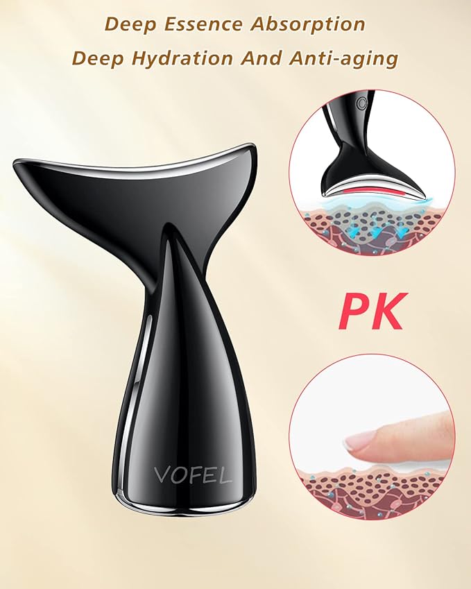 Face and Neck Massger for Skin Care Electric Face Neck Lifting Massager with 45℃ Heat & 3 Massage Modes for Wrinkles Facial Neck Massager (Black)