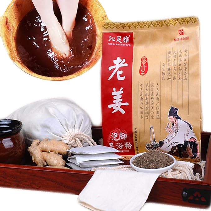 Ginger Herb Foot Soak 100Bags ,Lymphatic Drainage Chinese Herbal Organic Wormwood Leg Foot Bath Bag, Chinese Herbal Foot Bath Spa Powder Kits Foot Reflexology Relax
