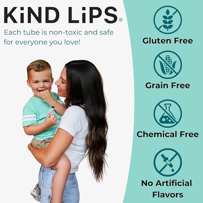 Wild Cherry Lip Balm – Natural & Organic Chapstick for Dry Lips | Gluten-Free Lip Care by Kind Lips | Cherry Flavored Lip Balm for Kids & Adults | 5-Pack Hydrating Lip Salve Set