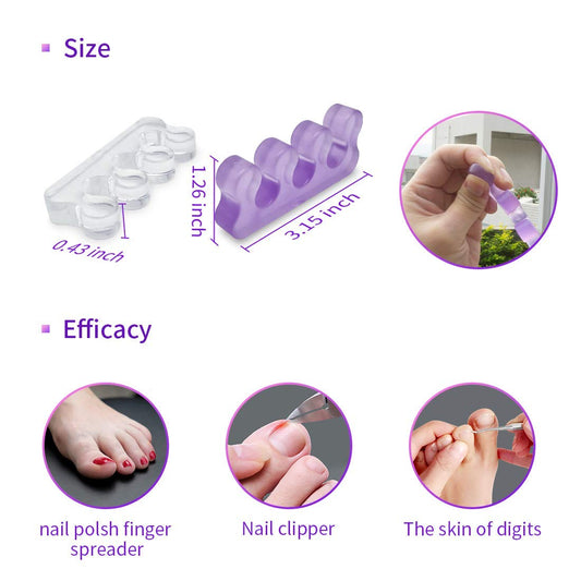 SUNFATT Toe Separators for Pedicure,Toe Spacer,Toe Separators use for Separation of Toenails or Nails,Washable and Reusable Pedicure Supplies.