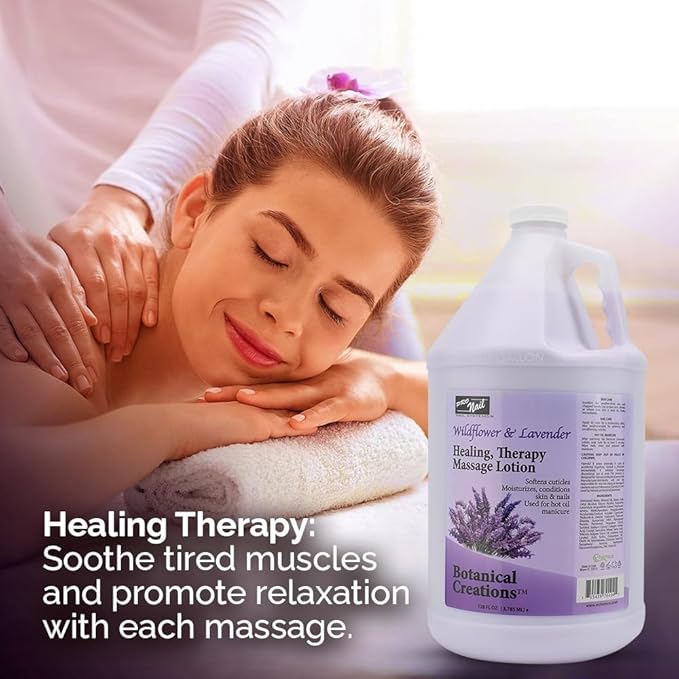 PRONAIL - Healing Therapy Massage Lotion - Professional Pedicure, Body and Hot Oil Manicure, Infused with Natural Oils, Vitamins, Panthenol and Amino Acids (Lavender, 1 Gallon)