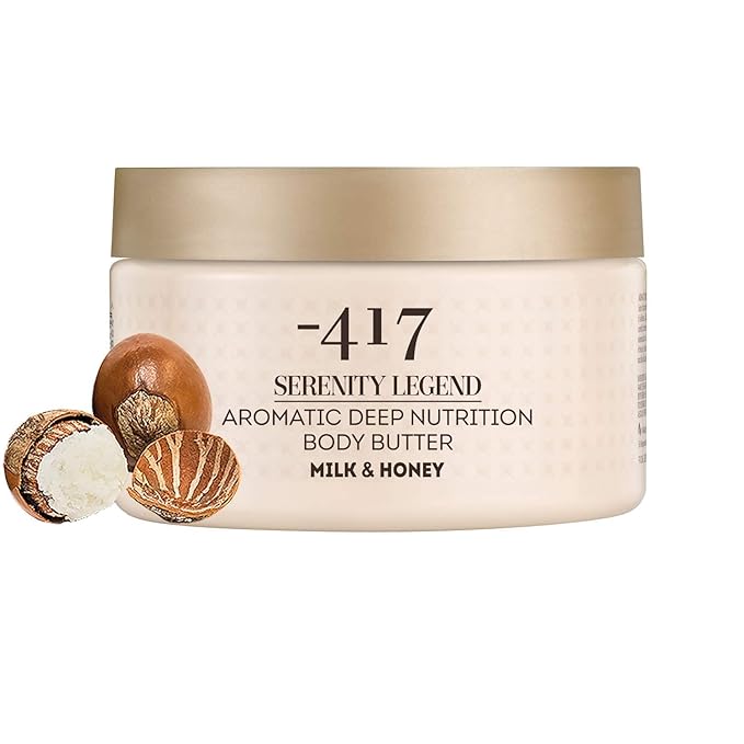 '-417 Dead Sea Cosmetics Milk & Honey Deep Nutrition Body Butter For Dry Skin - Nourishes & Protects from UV Radiation - Softening Body Moisturizer - With Shea Butter & Aloe Vera - All Natural 8.4 oz