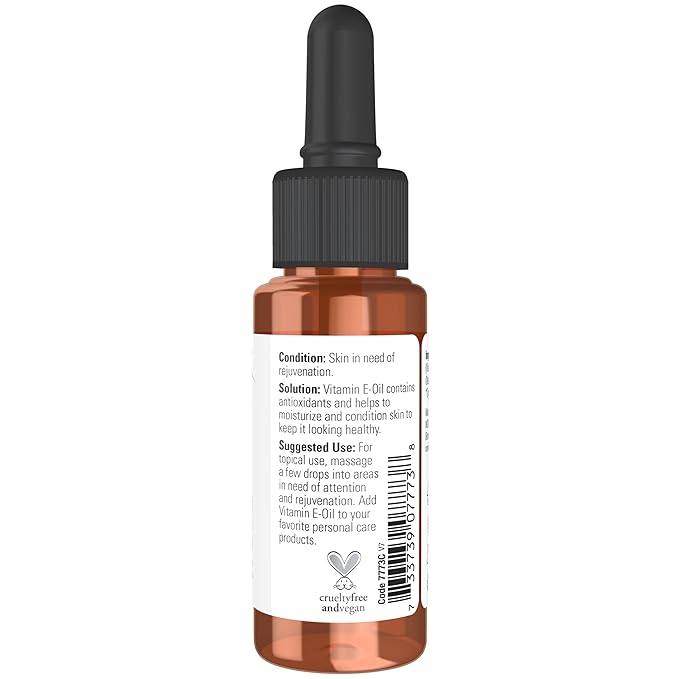 NOW Solutions, E-Oil 23,000 IU, Natural Skin Rejuvenation, Skin Moisturizer, 1-Ounce