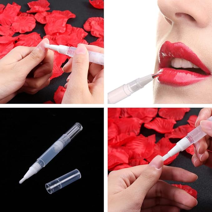 20 Pack 3ml Empty Cuticle Oil Twist Pen Brush Refillable Cuticle Nail Essential Oil Dispenser Cosmetic Lip Gloss Containers Applicators Eyelash Growth Liquid Tube