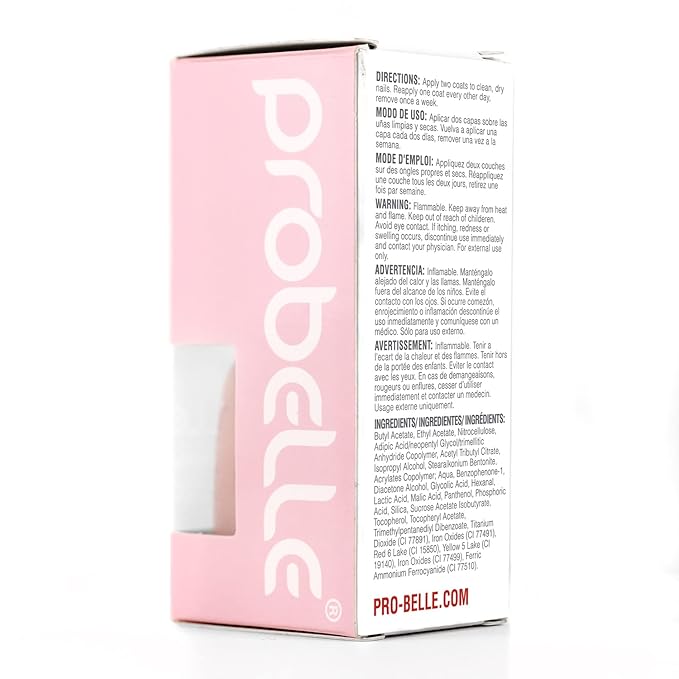 Probelle Tinted Nail Strengthener, Colored Nail Strengthening Treatment, Nail Growth and Repair, Stops Peeling, Splits, Chips, Cracks, and Strengthens Nails (0.5 Fl Oz (Pack of 1), Petal Pink)