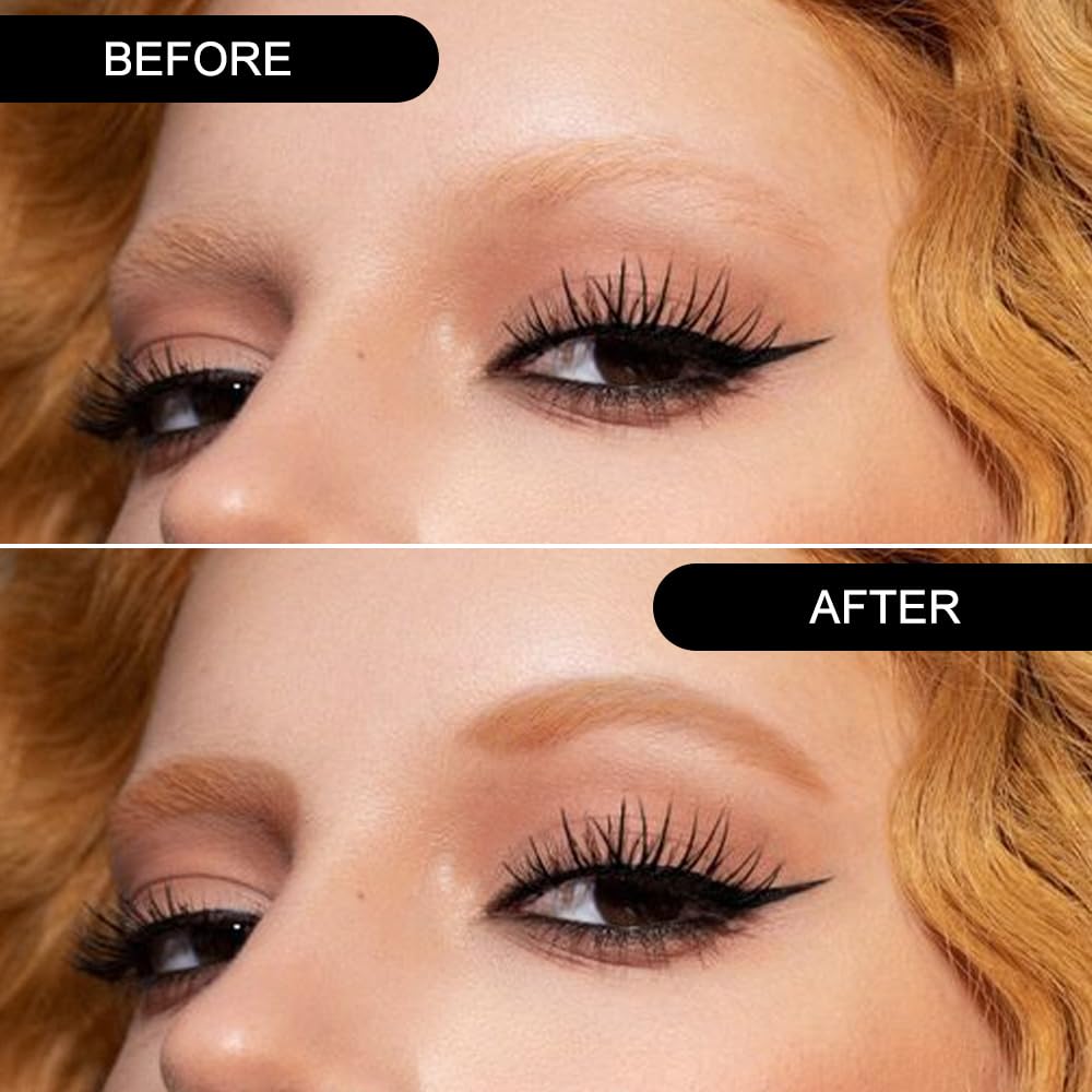 Brow Powder Kit – Long-Lasting 3-Color Brow Filler for Full, Defined Natural Brows, Contour Palette with Double-Ended Brush, sombra para cejas (02)