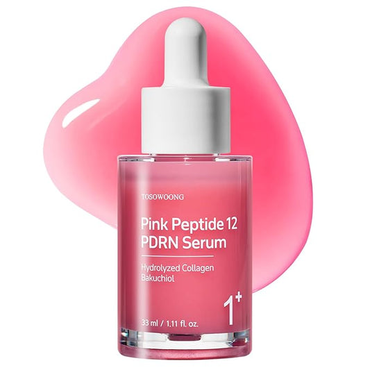 Pink Peptide 12 PDRN Serum With Salmon DNA PDRN 10,320ppm, 12 Peptides, Niacinamide, Skin glow, Hydrating, Moisturizing, Firming, Uneven Skin Tone, Korean Skincare, 33ml, 1.11 fl.oz.