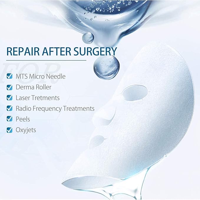 INCELLICE Derma Roller Facial Mask After Microneedling Mask, Hyaluronic Acid Face Mask, 5pcs Collagen Repair Sheet Mask for Hydration, Soothing, Cooling, Reducing Redness and Burnin