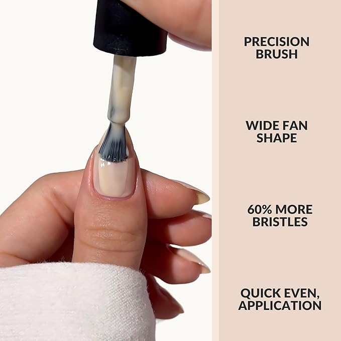 Nail Strengthener & Nail Polish Duo, Nail Repair for Damaged Nails, Nail Hardener & Growth, Non Toxic, Professional Applicator Brush, Keratin Enriched (French Connection) CAKE Power Boost (1 fl oz)