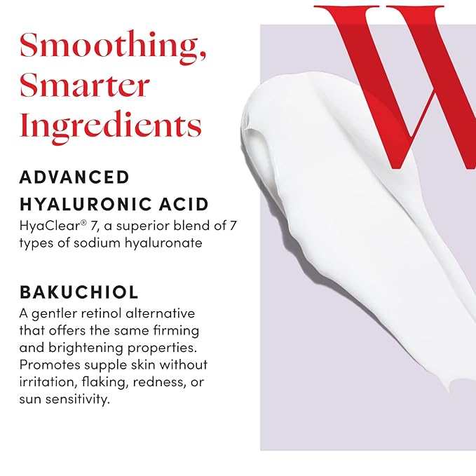 Womaness Overnight Magic Night Face Cream - Anti Aging Night Cream & Menopause Moisturizer - Hydrating Hyaluronic Acid Moisturizer & Bakuchiol Retinol Alternative for Fine Lines & Wrinkles (1.7oz)