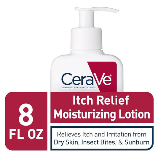 CeraVe Anti Itch Moisturizing Lotion with Pramoxine Hydrochloride, Relieves Itch with Minor Skin Irritations, Sunburn Relief, Bug Bites, 8 Ounce