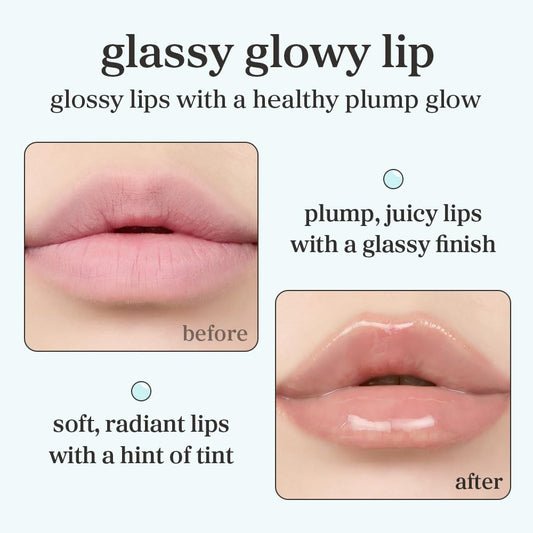 NOONI Korean Lip Oil - Applemint | Long-Lasting, Moisturizing, Plumping, Revitalizing for Dry Lips, Waterproof, No Peel Off, Hydrating, Nourishing Crystal Clear, 0.12 FL Oz