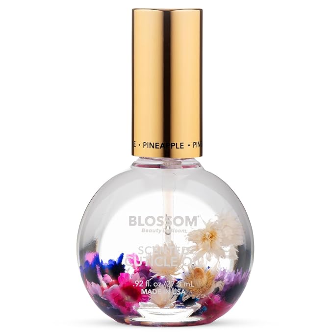 Blossom Cuticle Oil for Nails, Hydrating, Moisturizing, Scented Nail Oil Cuticle Care, Infused with Real Flowers, Made in USA, 0.92 fl. oz, Pineapple