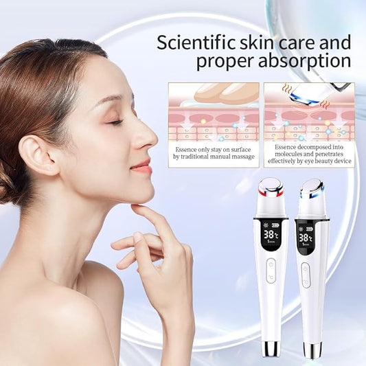 Eye Massage Wand,Vibration and Warm,Reducing Fine Lines, Dark Circles, Eye Bags Eyes Puffiness