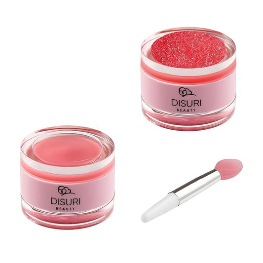 Lip Mask and Lip Scrub Set - Moisturizing Lip Scrub for Exfoliating and Smoothing Lips, Cruelty-free - Improves Texture, Hydrates, and Softens Chapped, Dark Lips Skin - (Strawberry)