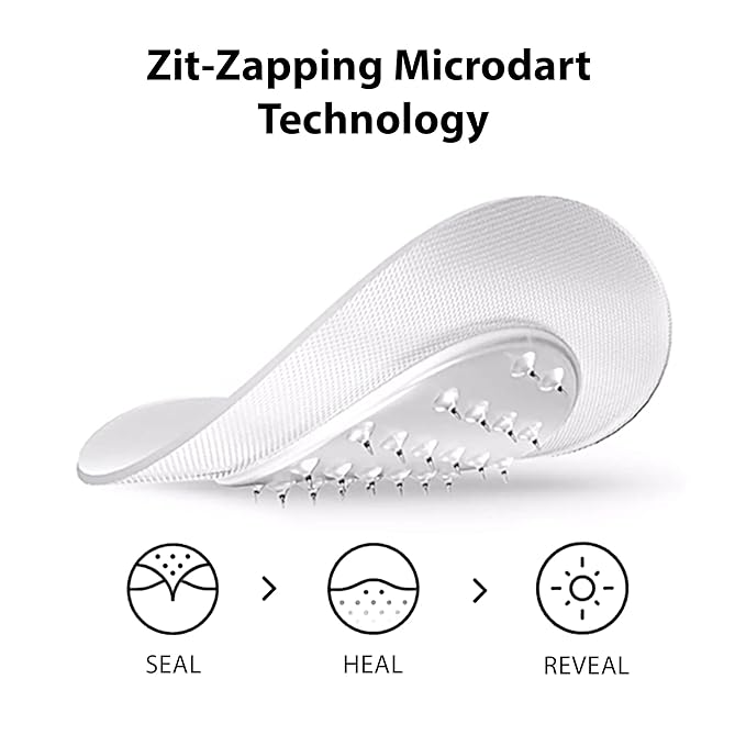 Frilliance Microdart Hydrocolloid Acne Pimple Patches for Zits and Blemishes (4 count) Spot Treatment Stickers for Face & Skin, Vegan and Cruelty Free (Deep Dive Micro Darts)