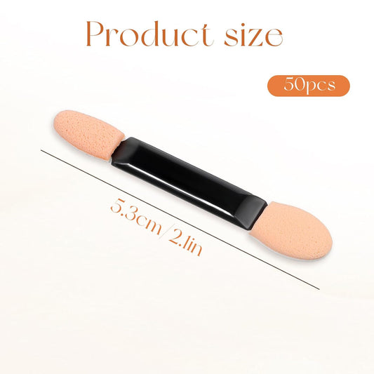 50 Pcs Disposable Eyeshadow Applicators Makeup Applicator Sticks Black Eye Shadow Applicators Dual Sides Disposable Eyeshadow-Applicators for Women Cosmetic Tool