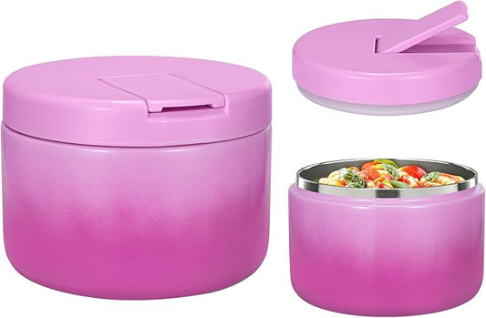 12oz Kids Soup Thermo for Hot Food Insulated Vacuum Food Jar with Buckle Lid, Stainless Steel Wide Mouth Leak Proof Lunch Container for School Travel 1 Pack