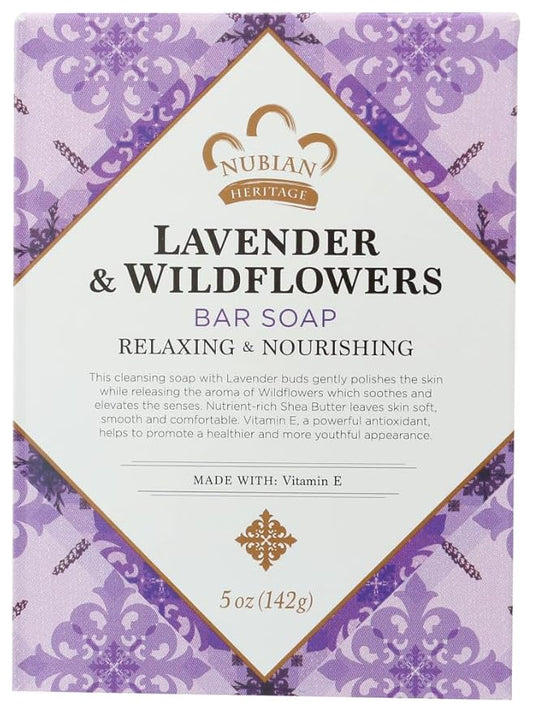 Nubian Heritage Shea Butter Soap with Lavender & Wildflowers 5 oz - Pack of 12