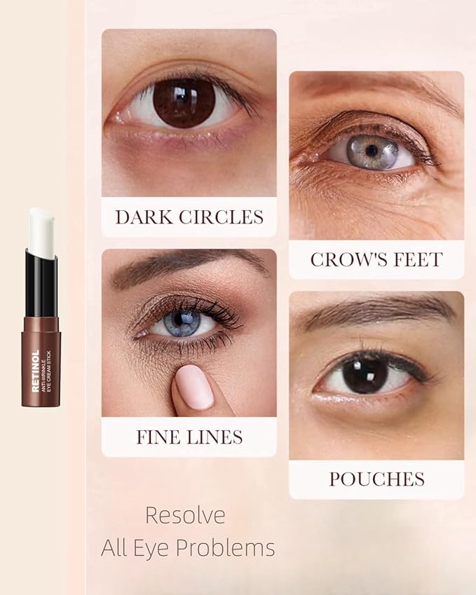 Retinol Eye Stick Under Eye Cream Anti Aging Eye Balm Reduces Fine Lines and Dark Circles