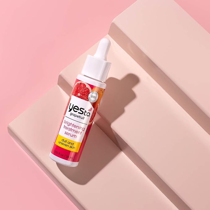 Yes To Grapefruit Treatment Serum, Brightening Lightweight Formula To Loosen Dead Skin Cells, Smooth Complexion & Tone Skin, With Vitamin C & PHAs, Natural, Vegan & Cruelty Free, 0.95 Fl Oz