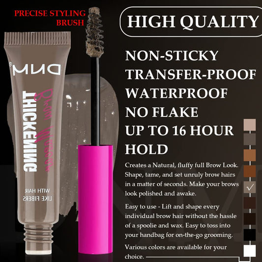 Tinted Thickening Brow Gel Dark Brown Mascara,Brow Fast Sculpt,Waterproof, Transfer-proof, Brush to Fill in Eyebrows and Cover Gray Hairs - Cruelty Free - Light Medium Brown (2pcs 05 Cool Ash Brown)