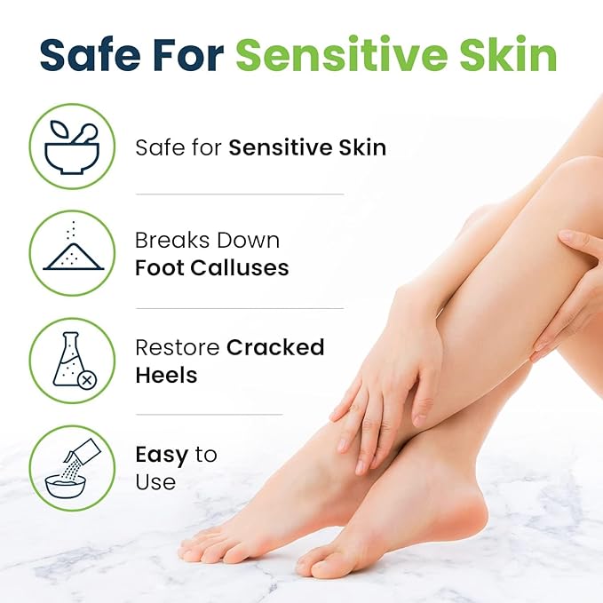 Foot Cure Foot Care/ Exfoliator & Callus Remover Pedicure Set – Includes Foot File for Dead Skin, Tea Tree Oil Foot Soak Salts, Urea Cream 40 Percent & Foot Callus Removal Gel – Made in USA