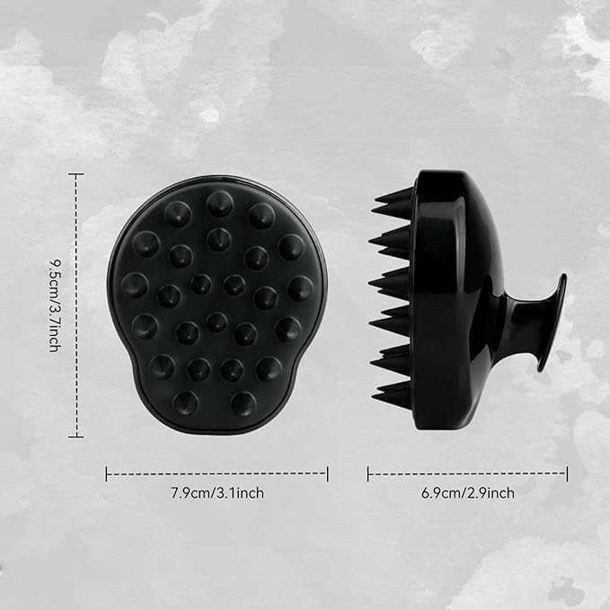 MOCHTERO Handheld Scalp Massager, for Stress Relax Hair Growth,Silicone Hair Brush, Black