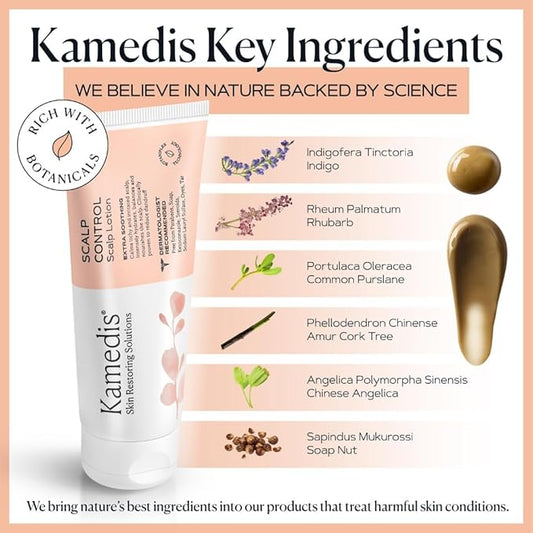 KAMEDIS Moisturizer Leave-On Botanical Scalp Lotion. For Dandruff, Dry, Itchy, Flaky and Sensitive Scalp Skin. Over-Night Head Mask, Parabens Free. 3.38 Fl Oz. (Scalp Lotion (2pk))
