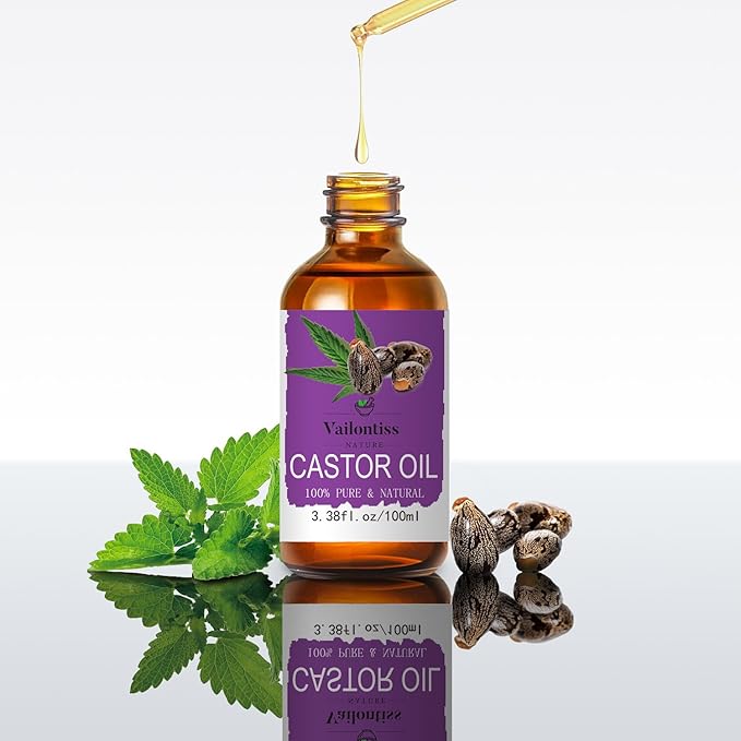 Castor Oil - Carrier Oil for Hair Growth, Relaxing Massage and Body Oil, Castor Oil for All Hair Types and Skin (Castor Oil, 3.4 Fl Oz)