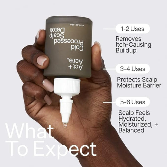 Act+Acre Cold Processed Vitamin E Scalp Detox Oil and BHA Salicylic Acid Exfoliator - For Dandruff and Dry Itchy Scalp - Hair Growth Treatment for Thinning Hair - Exfoliating Mask for Itch