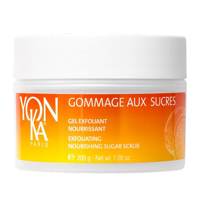 Yon-Ka Mandarin Sugar Scrub, Exfoliating Body Scrub with Brown Sugar and Sunflower Oil, Gentle Natural Ingredients Hydrate and Moisturize Dry Skin, Sweet Orange and Citrus Scent (200g)