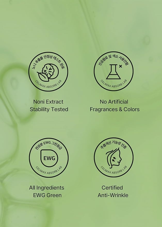 celimax The Real Noni Energy Ampoule Mask | with Noni Fruit Extract & Hyaluronic Acid, Hydrating, Moisturizing, Soothing, Wrinkles & Fine Lines, 25ml (5EA)