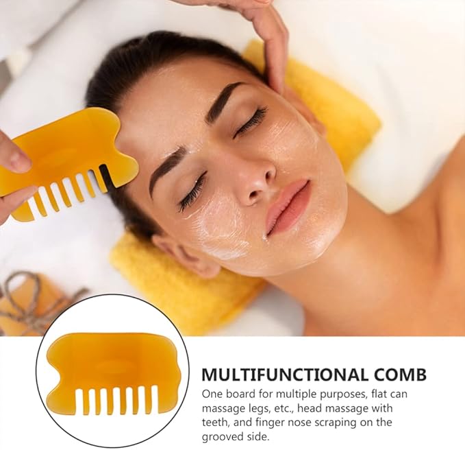 Healifty Multitools 2pcs Comb Multipurpose Tool Scalp Massagers Facial Muscle Scraping Tools Wide Tooth Hair Scraping Board Hair Massager Massage Tools Jade Massage Board Beeswax
