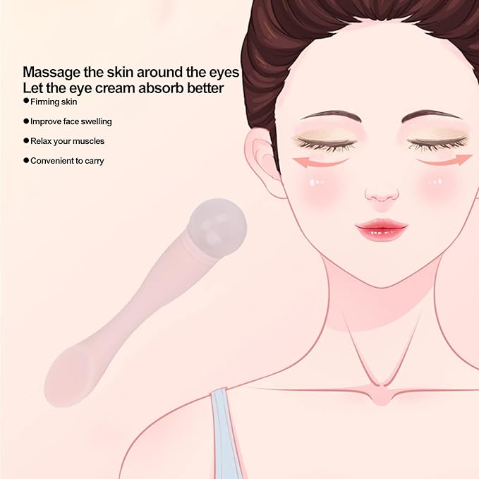 Eye Cream Spatula, Cosmetic Spoon Mini Makeup Spatula Spoon Beauty Scoop Eye Massage Wand Stick Professional Silicone Face Eye Cream Applicator Spatula for Skin Care Home Salon