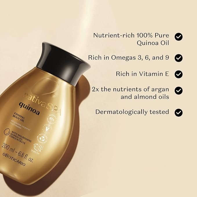 O Boticário Nativa SPA Body Hydrating Oil Bundle: Madagascar Vanilla, Quinoa, PLum & Black Plum Moisturizing Body Oils, 6.8 Ounce (each)