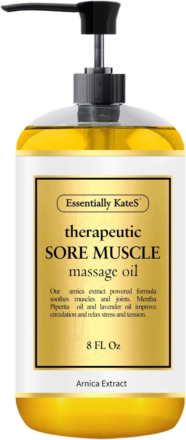 Sore Muscle Massage Oil 8 Fl Oz - Arnica Extract and Peppermint - Soothe Sore and Tired Muscle and Joints