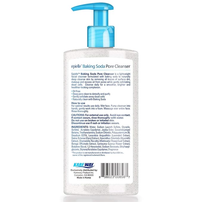 Epielle Baking Soda Pore Cleanser | Oil-Free, Gentle Daily Use | Cleanse & Exfoliate Pores for Oily & Combination Skin | 6.77 FL OZ | 1 Pack | Korean Skincare, Easter Gift