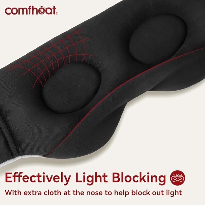 Warm Compress for Eyes, Lavender Moist Heat Eye Mask for Stye Puffy Eye Hot Compress, Flaxseed Microwave 3D Contour Heated Weighted Eye Mask for Sleeping