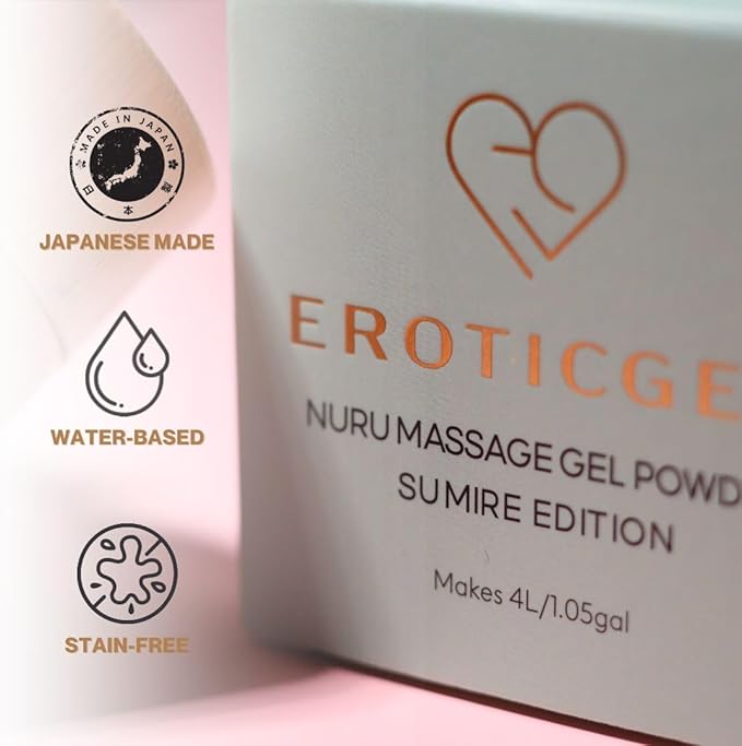 Japanese Nuru Massage Gel Powder 40g | Formulated with Natural Aloe Vera & Seaweed | Made in Japan | Paraben & Glycerine Free | Fragrance-Free | Makes 1.05 gal/ 4L | Vegan | Sumire