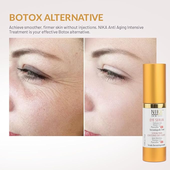 SKIN CARE - Eye Serum with Vitamin C & E, Hyaluronic Acid, Caffeine, and Swiss Apple Stem Cells - Day & Night