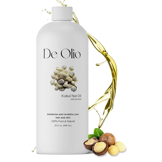 | Kukui Nut Oil | 100% Pure & Natural | Imported from Hawaii | Cold Pressed | Carrier Oil for Skin, Face, Hair, Soap Making | 32fl. oz. (946 mL)