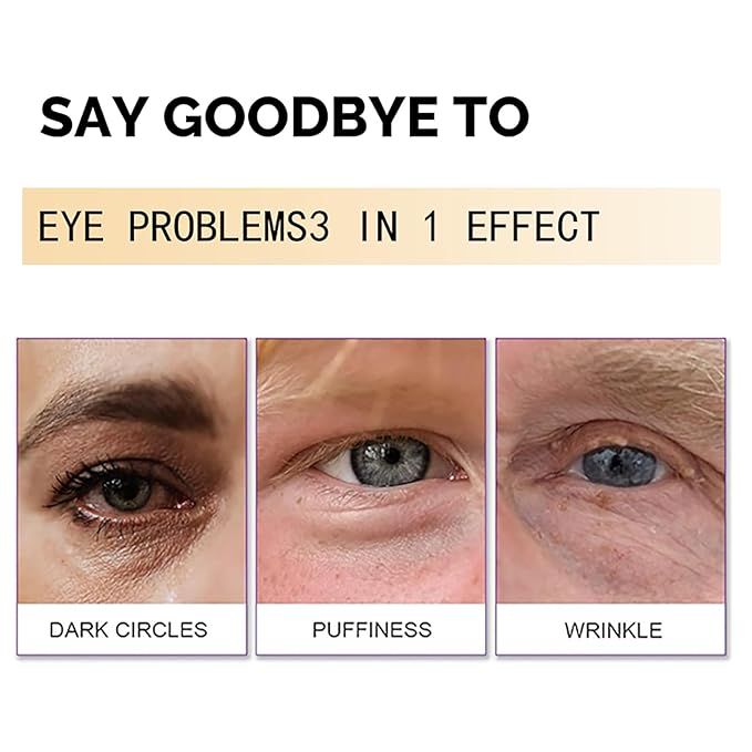 Snail Peptide Advanced Under Eye Cream for Dark Circles, with 360° Massage Ball Reduces Wrinkles &Fine Lines, Eye Essence Roll-On, Firms, Moisturizes, and Tightens Puffy Eyes for Men&Women