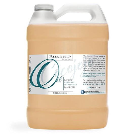 Rosehip Oil for Face Cold Pressed Unrefined cocojojo Pure Natural Rosehip Seed Oil in Bulk 1 GALLON - Moisturizing, Soothing, Hydrating, & Nourishing