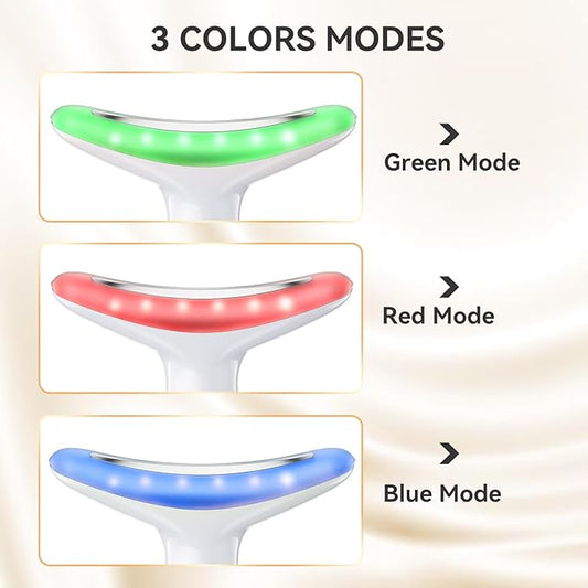 Neck Face Massager, Portable Facial Massager, 3 Modes Face Sculpting Tool, Face Massager Tool for Skin Care, (White)